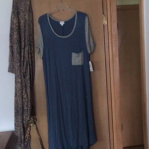 Lularoe Blue/Gray Carly Dress. 2xl